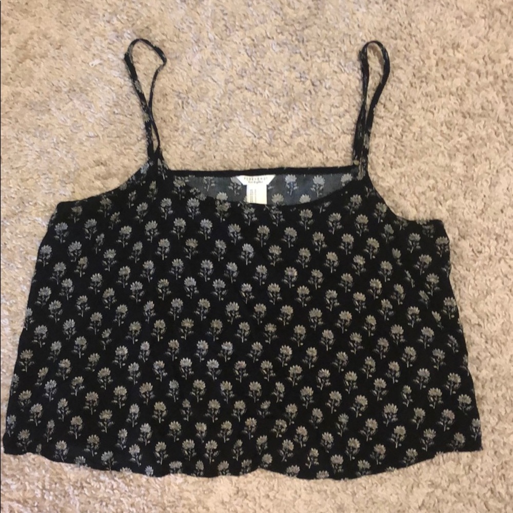 Forever 21 black flower crop top size small